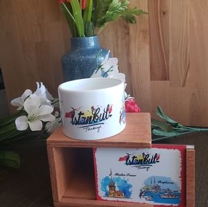 Porcelain Cup with Box Handmade Istanbul Turkey